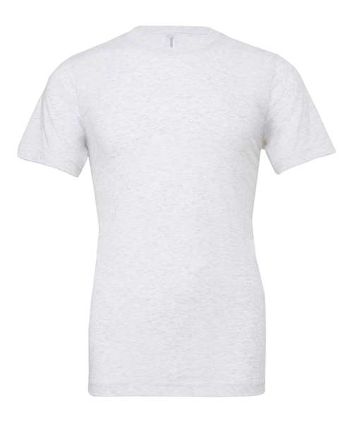 The BELLA + CANVAS 3001 unisex t-shirt, shown from the back against a white background, is made with Airlume combed and ring-spun cotton and features a simple, classic design with no visible logos or patterns.