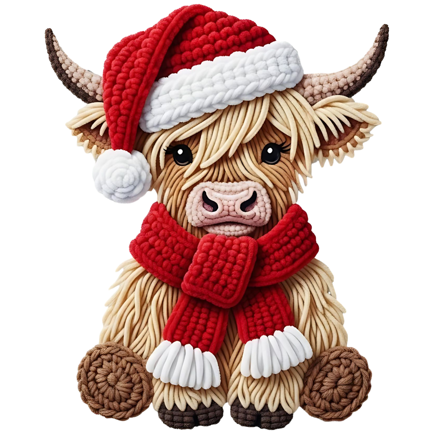 Crochet Highland Cow Christmas