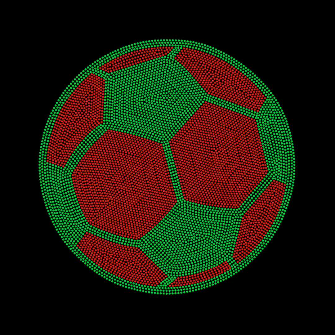 The Spangle Transfer - Soccer Ball (9 x 9) by DB Custom Creations features green and red dots on black, forming a classic soccer ball pattern ideal for creating stylish and eye-catching heat press patch designs.