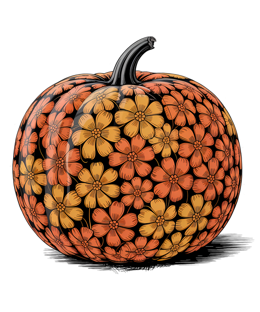 Pumpkin with Flowers