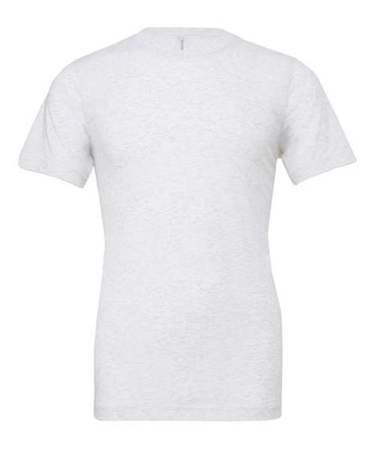The BELLA + CANVAS 3001 unisex t-shirt, shown from the back against a white background, is made with Airlume combed and ring-spun cotton and features a simple, classic design with no visible logos or patterns.