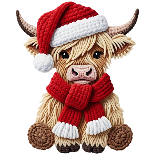 Crochet Highland Cow Christmas